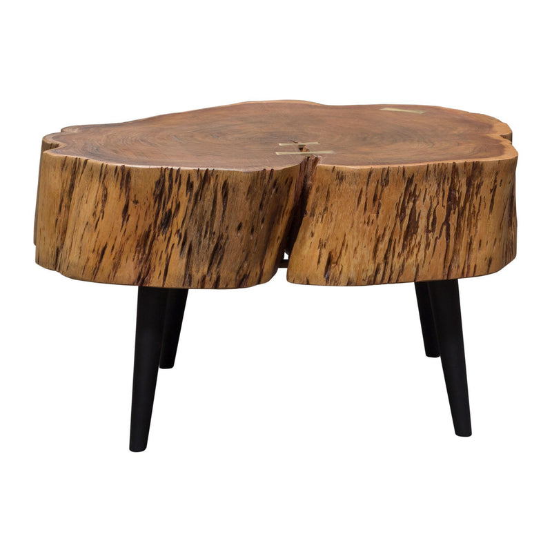 Panorama Natural Acacia One of a Kind Cocktail Table w/ Live Edge & Black Iron Legs by Diamond Sofa - R&R Furniture Gallery (Fountain Valley, CA)