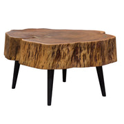 Panorama Natural Acacia One of a Kind Cocktail Table w/ Live Edge & Black Iron Legs by Diamond Sofa - R&R Furniture Gallery (Fountain Valley, CA)