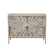 Prisma 2-Door Accent Cabinet w/ Dyed Bone Inlay Sunburst w/ Brass Legs by Diamond Sofa - R&R Furniture Gallery (Fountain Valley, CA)