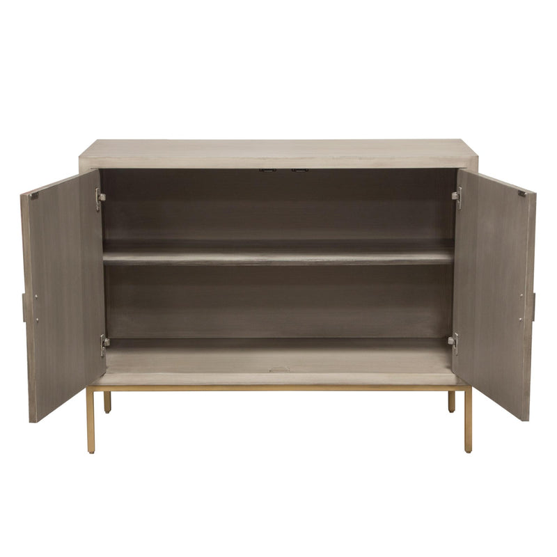 Prisma 2-Door Accent Cabinet w/ Dyed Bone Inlay Sunburst w/ Brass Legs by Diamond Sofa - R&R Furniture Gallery (Fountain Valley, CA)