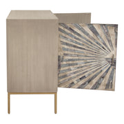 Prisma 2-Door Accent Cabinet w/ Dyed Bone Inlay Sunburst w/ Brass Legs by Diamond Sofa - R&R Furniture Gallery (Fountain Valley, CA)