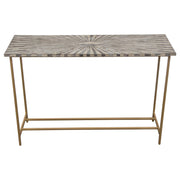 Prisma Console Table w/ Dyed Bone Inlay Sunburst Top & Brass Legs by Diamond Sofa - R&R Furniture Gallery (Fountain Valley, CA)