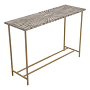 Prisma Console Table w/ Dyed Bone Inlay Sunburst Top & Brass Legs by Diamond Sofa - R&R Furniture Gallery (Fountain Valley, CA)