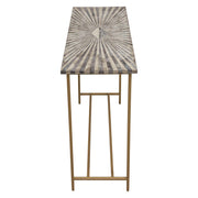 Prisma Console Table w/ Dyed Bone Inlay Sunburst Top & Brass Legs by Diamond Sofa - R&R Furniture Gallery (Fountain Valley, CA)