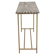 Prisma Console Table w/ Dyed Bone Inlay Sunburst Top & Brass Legs by Diamond Sofa - R&R Furniture Gallery (Fountain Valley, CA)
