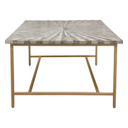 Prisma Cocktail Table w/ Dyed Bone Inlay Sunburst Top & Brass Legs by Diamond Sofa - R&R Furniture Gallery (Fountain Valley, CA)