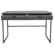 Spectrum 2-Drawer Solid Mango Wood Desk in Smoke Grey Finish w/ Gun Metal Finished Legs by Diamond Sofa - R&R Furniture Gallery (Fountain Valley, CA)