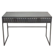 Spectrum 2-Drawer Solid Mango Wood Desk in Smoke Grey Finish w/ Gun Metal Finished Legs by Diamond Sofa - R&R Furniture Gallery (Fountain Valley, CA)