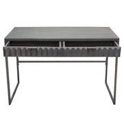 Spectrum 2-Drawer Solid Mango Wood Desk in Smoke Grey Finish w/ Gun Metal Finished Legs by Diamond Sofa - R&R Furniture Gallery (Fountain Valley, CA)