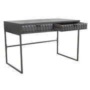 Spectrum 2-Drawer Solid Mango Wood Desk in Smoke Grey Finish w/ Gun Metal Finished Legs by Diamond Sofa - R&R Furniture Gallery (Fountain Valley, CA)