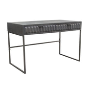 Spectrum 2-Drawer Solid Mango Wood Desk in Smoke Grey Finish w/ Gun Metal Finished Legs by Diamond Sofa - R&R Furniture Gallery (Fountain Valley, CA)