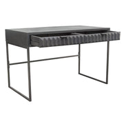 Spectrum 2-Drawer Solid Mango Wood Desk in Smoke Grey Finish w/ Gun Metal Finished Legs by Diamond Sofa - R&R Furniture Gallery (Fountain Valley, CA)