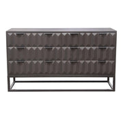 Spectrum 6-Drawer Solid Mango Wood Dresser in Smoke Grey Finish w/ Gun Metal Finished Legs by Diamond Sofa - R&R Furniture Gallery (Fountain Valley, CA)