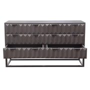 Spectrum 6-Drawer Solid Mango Wood Dresser in Smoke Grey Finish w/ Gun Metal Finished Legs by Diamond Sofa - R&R Furniture Gallery (Fountain Valley, CA)