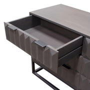 Spectrum 6-Drawer Solid Mango Wood Dresser in Smoke Grey Finish w/ Gun Metal Finished Legs by Diamond Sofa - R&R Furniture Gallery (Fountain Valley, CA)