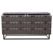 Spectrum 6-Drawer Solid Mango Wood Dresser in Smoke Grey Finish w/ Gun Metal Finished Legs by Diamond Sofa - R&R Furniture Gallery (Fountain Valley, CA)