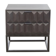 Spectrum 2-Drawer Solid Mango Wood Accent Table in Smoke Grey Finish w/ Gun Metal Finished Legs by Diamond Sofa - R&R Furniture Gallery (Fountain Valley, CA)