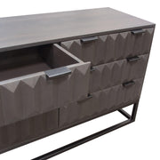 Spectrum 6-Drawer Solid Mango Wood Dresser in Smoke Grey Finish w/ Gun Metal Finished Legs by Diamond Sofa - R&R Furniture Gallery (Fountain Valley, CA)