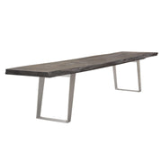 Titan Solid Acacia Wood Accent Bench in Espresso Finish w/ Silver Metal Inlay & Base by Diamond Sofa - R&R Furniture Gallery (Fountain Valley, CA)