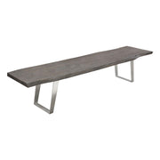 Titan Solid Acacia Wood Accent Bench in Espresso Finish w/ Silver Metal Inlay & Base by Diamond Sofa - R&R Furniture Gallery (Fountain Valley, CA)