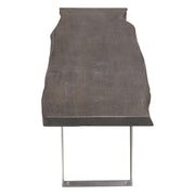 Titan Solid Acacia Wood Accent Bench in Espresso Finish w/ Silver Metal Inlay & Base by Diamond Sofa - R&R Furniture Gallery (Fountain Valley, CA)