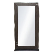 Vista Solid Acacia Wood Mirror w/ Live Edge in Espresso Finish w/ Silver Inlay & Black Self-Supporting Stand by Diamond Sofa - R&R Furniture Gallery (Fountain Valley, CA)