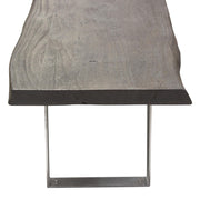 Titan Solid Acacia Wood Accent Bench in Espresso Finish w/ Silver Metal Inlay & Base by Diamond Sofa - R&R Furniture Gallery (Fountain Valley, CA)