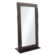 Vista Solid Acacia Wood Mirror w/ Live Edge in Espresso Finish w/ Silver Inlay & Black Self-Supporting Stand by Diamond Sofa - R&R Furniture Gallery (Fountain Valley, CA)