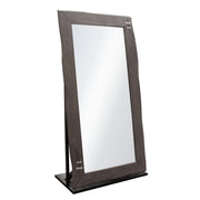 Vista Solid Acacia Wood Mirror w/ Live Edge in Espresso Finish w/ Silver Inlay & Black Self-Supporting Stand by Diamond Sofa - R&R Furniture Gallery (Fountain Valley, CA)