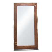 Vista Solid Acacia Wood Mirror w/ Live Edge in Walnut Finish w/ Gold Inlay & Black Self-Supporting Stand by Diamond Sofa - R&R Furniture Gallery (Fountain Valley, CA)