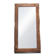 Vista Solid Acacia Wood Mirror w/ Live Edge in Walnut Finish w/ Gold Inlay & Black Self-Supporting Stand by Diamond Sofa - R&R Furniture Gallery (Fountain Valley, CA)