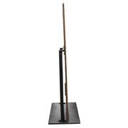 Vista Solid Acacia Wood Mirror w/ Live Edge in Walnut Finish w/ Gold Inlay & Black Self-Supporting Stand by Diamond Sofa - R&R Furniture Gallery (Fountain Valley, CA)