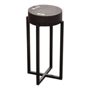 Alex Small 22" Accent Table with Solid Mango Wood Top in Espresso Finish w/ Silver Metal Inlay by Diamond Sofa - R&R Furniture Gallery (Fountain Valley, CA)