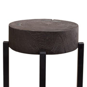Alex Small 22" Accent Table with Solid Mango Wood Top in Espresso Finish w/ Silver Metal Inlay by Diamond Sofa - R&R Furniture Gallery (Fountain Valley, CA)