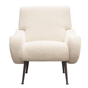 Cameron Accent Chair in Bone Boucle Textured Fabric w/ Black Leg by Diamond Sofa - R&R Furniture Gallery (Fountain Valley, CA)