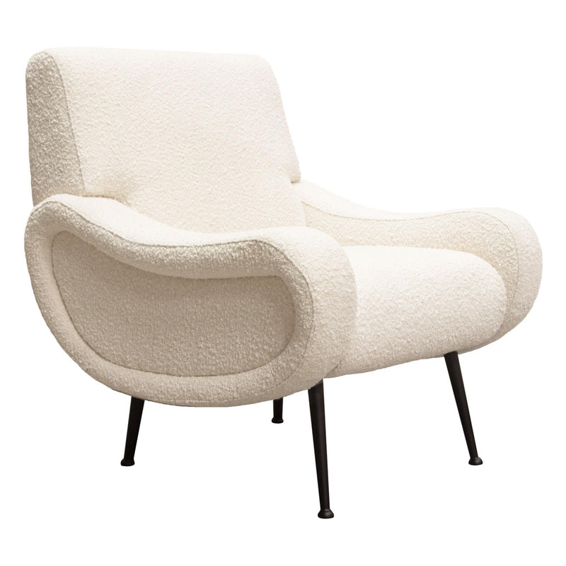 Cameron Accent Chair in Bone Boucle Textured Fabric w/ Black Leg by Diamond Sofa - R&R Furniture Gallery (Fountain Valley, CA)