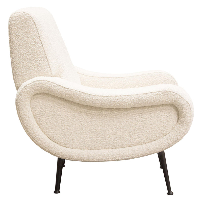 Cameron Accent Chair in Bone Boucle Textured Fabric w/ Black Leg by Diamond Sofa - R&R Furniture Gallery (Fountain Valley, CA)