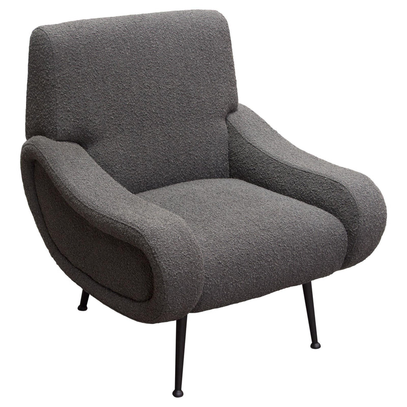 Cameron Accent Chair in Chair Boucle Textured Fabric w/ Black Leg by Diamond Sofa - R&R Furniture Gallery (Fountain Valley, CA)