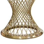Solstice 60" Round Dining Table with Genuine Marble Top and Polished Gold Spiral Spoked Base by Diamond Sofa - R&R Furniture Gallery (Fountain Valley, CA)