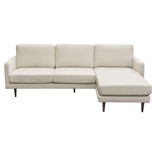 Kelsey Reversible Chaise Sectional in Cream Fabric by Diamond Sofa - R&R Furniture Gallery (Fountain Valley, CA)