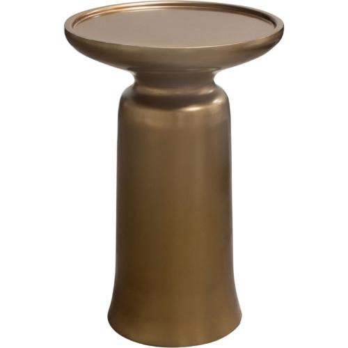 Mesa Round Pedestal Accent Table w/ Casted Aluminum Base in Gold Finish