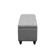 Park Ave Tufted Lift-Top Storage Trunk by Diamond Sofa - Grey Linen - R&R Furniture Gallery (Fountain Valley, CA)