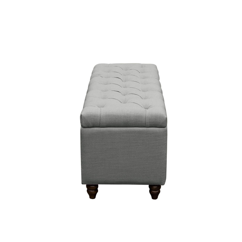 Park Ave Tufted Lift-Top Storage Trunk by Diamond Sofa - Grey Linen - R&R Furniture Gallery (Fountain Valley, CA)