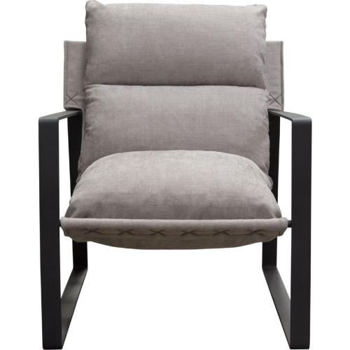 Miller Sling Accent Chair in Grey Fabric w/ Black Powder Coated Metal Frame