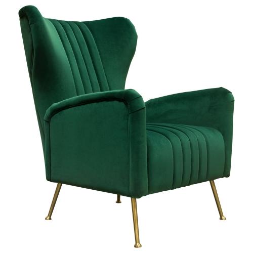 Ava Chair in Emerald Green Velvet w/ Gold Leg