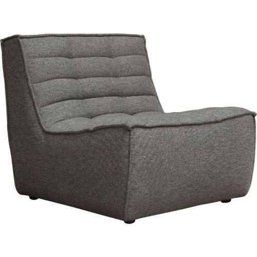 Marshall Scooped Seat Armless Chair in Grey Fabric