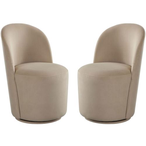 Kendall Dining/Accent Swivel Chair in Ivory Boucle Fabric