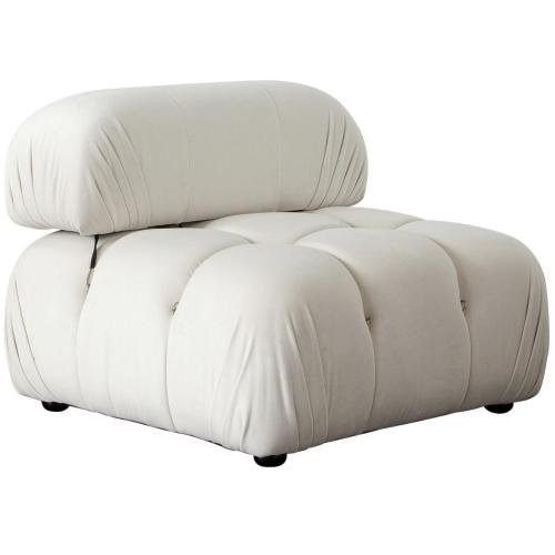 Paloma Armless Chair in Light Cream Velvet