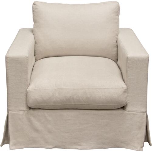 Savannah Slip-Cover Chair in Sand Natural Linen
