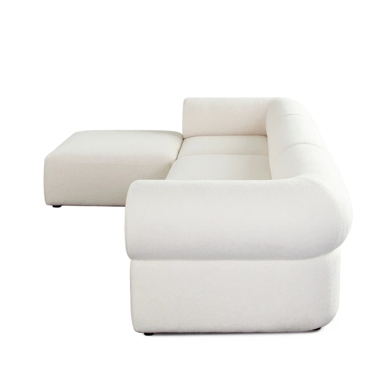 Zia 2PC Modular Sofa in Light Camel Performance Velvet Fabric